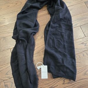 Nordstrom Black Ribbed Cashmere Scarf